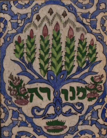 Graphic of Temple Menorah (7 branches) as budding tree