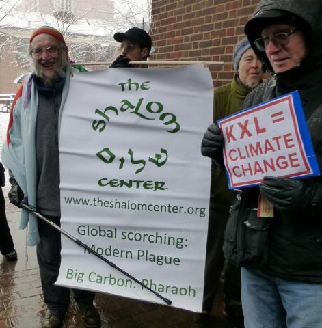 Reb Arthur at anti-Pipeline Protest, Philadelphia, 2/3/14