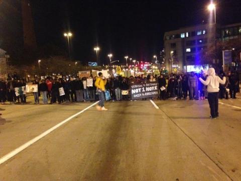"Ferguson"  protest closees major highway in Baltimore