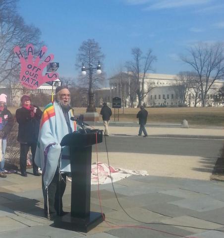 Reb Arthur at anti-NSA event on Capitol Hill, 2/11/14