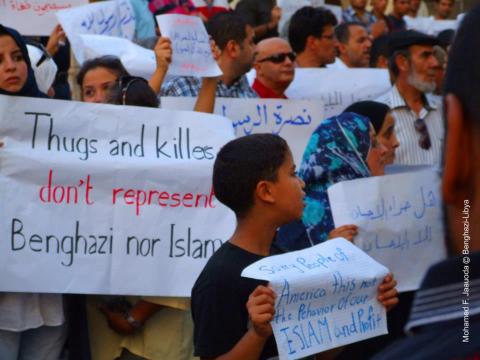 Pro-peace, anti-violence, pro-islam demonstration in Libya